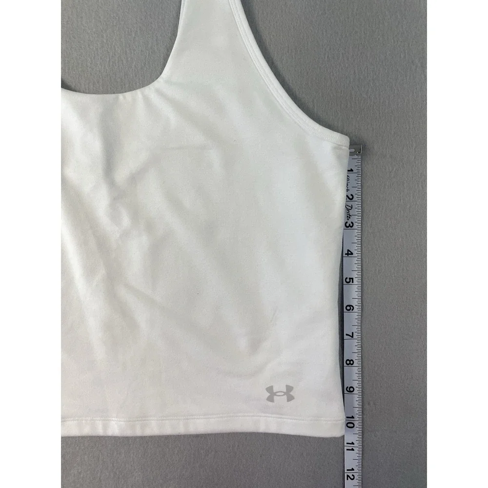 NWT Under Armour Fitted Motion Crop Tank Top White Womens‎ Athletic Sz XL